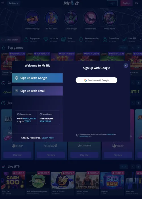 Neue Spieler Anmeldung Formular Mr Bit Casino